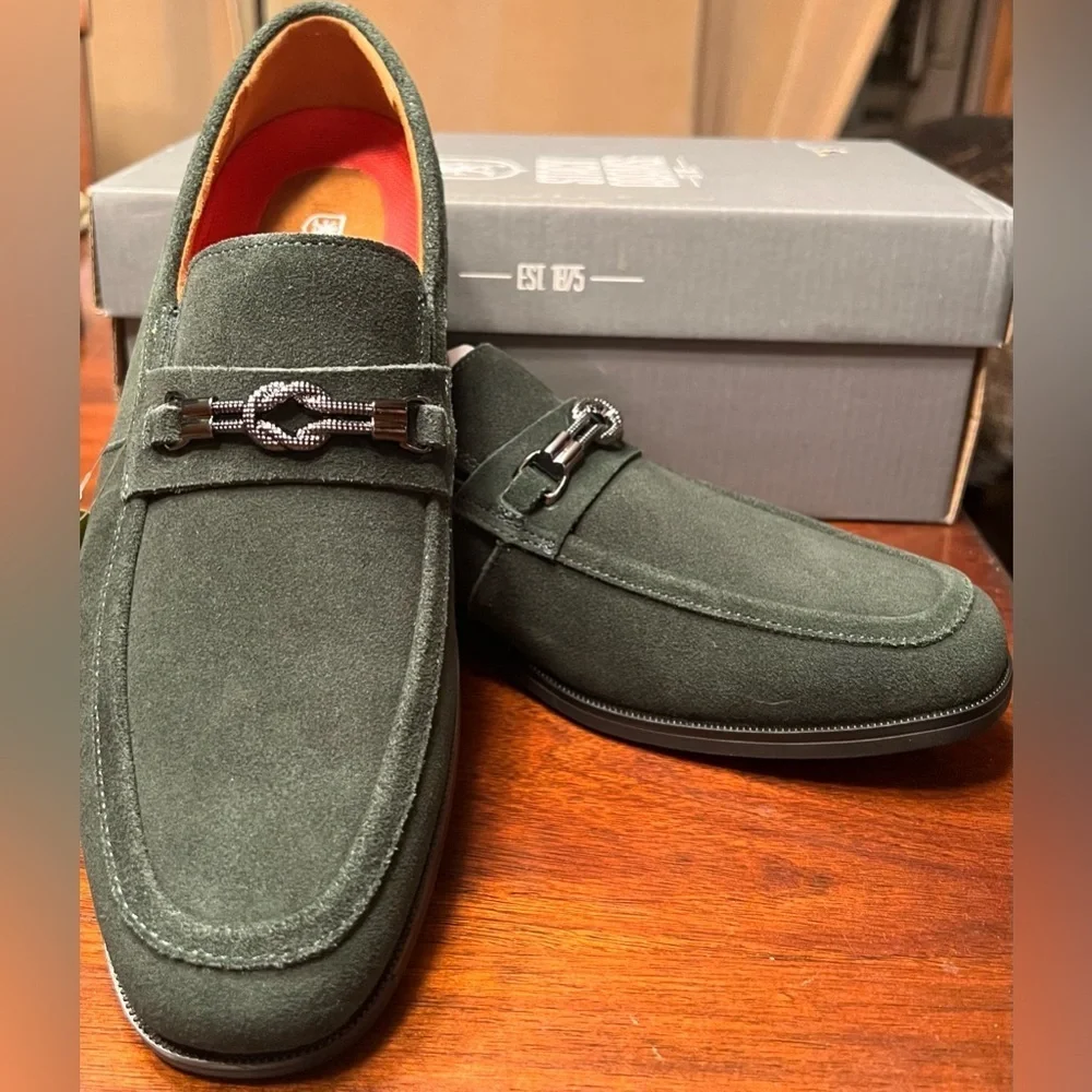 🆕 Stacy Adams Ravelle Men's Green Suede Loafers size 7 *New in Box